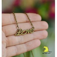 Кулон "LOVE". Цвет - бронза
